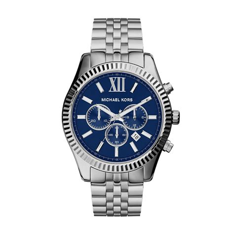 michael kors watch blue leazth er|Men's Blue Designer Watches .